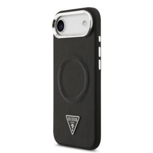 Guess PU Leather Triangle Logo MagSafe dėklas skirtas Apple iPhone Air juodos spalvos