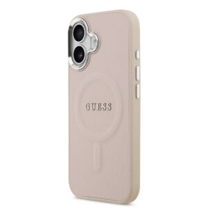 Guess PU Saffiano MagSafe dėklas skirtas Apple iPhone 17 rožinės spalvos
