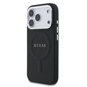Guess PU Saffiano MagSafe dėklas skirtas Apple iPhone 17 Pro juodos spalvos