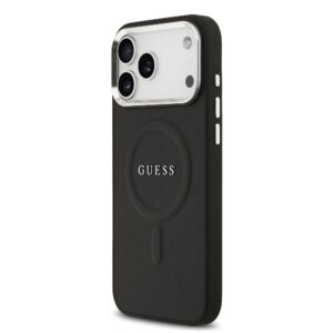 Guess PU Saffiano MagSafe dėklas skirtas Apple iPhone 17 Pro Max juodos spalvos
