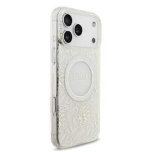 Guess IML Flowers Allover Strap MagSafe dėklas skirtas Apple iPhone 17 Pro Max baltos spalvos - Image 2