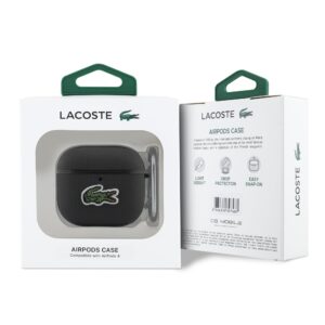 Lacoste Petit Pique Croc Logo Patch dėklas skirtas AirPods 4 juodos spalvos - Image 2