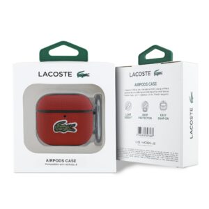 Lacoste Petit Pique Croc Logo Patch dėklas skirtas AirPods 4 raudonos spalvos - Image 2