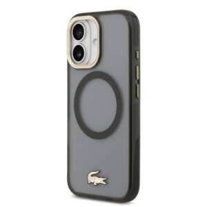 Lacoste PC/TPU Frosted Finish Gold Logo MagSafe dėklas skirtas Apple iPhone 17 juodos spalvos - Image 1