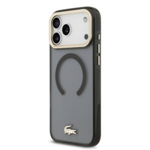 Lacoste PC/TPU Frosted Finish Gold Logo MagSafe dėklas skirtas Apple iPhone 17 Pro Max juodos spalvos - Image 1