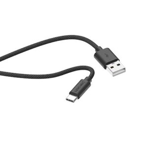 Musthavz USB-A į USB-C pintas kabelis 1.0m 3A juodos spalvos