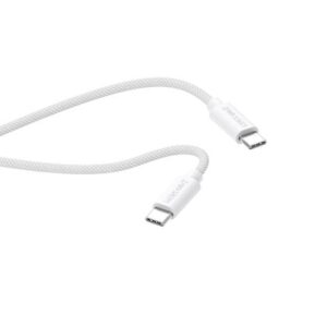Musthavz USB-C į USB-C pintas kabelis 2.0m 100W baltos spalvos