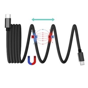 Musthavz Magnetic Wire Stylecolor USB-C Cable, juodos spalvos
