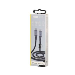 Musthavz USB-C į Lightning MFi Nylon kabelis 1m