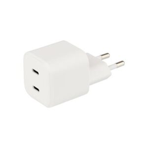 Musthavz Nano Smart Double USB-C PD įkroviklis 35W, baltos spalvos