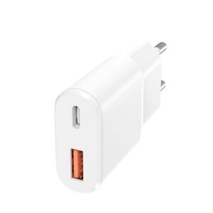 Musthavz SlimLine 2 Port USB-A + USB-C įkroviklis 30W, baltos spalvos