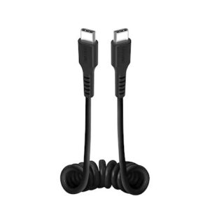 Musthavz USB-C į USB-C Spiral kabelis 1.0m, juodos spalvos