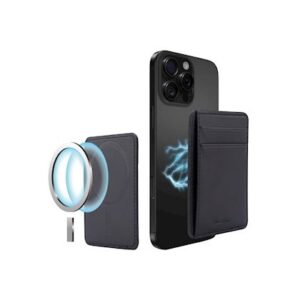 Musthavz Vegan Leather Wallet MagSafe, juodos spalvos