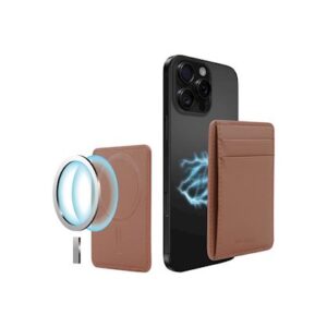 Musthavz Vegan Leather Wallet MagSafe, rudos spalvos