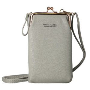 Knitted bag skirtas telefonui design 2 pilkos spalvos