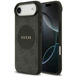 Dėklas GUESS 4G Circle Classic Logo MagSafe skirtas Apple iPhone 17 Air juodos spalvos