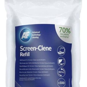 AF Screen-Clene-Refill for ASCR100T, Screen-Clene Wipes Moist Anti-static for screens AF (100 pcs)