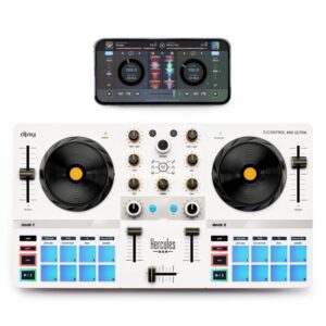Hercules DJ Mixer DJControl Mix Ultra, Bluetooth, Built-in Battery, White (4780942)