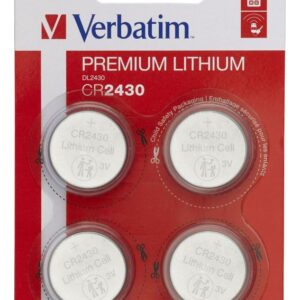 Lithium CR2430 3V batteries PREMIUM 4pcs/pack Verbatim - Image 1