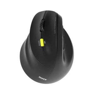 PORT CONNECT Ergo Shape, belaidė įkraunama pelė, USB-A/Bluetooth, 2.4GHz, Left-Handed, 2400DPI
