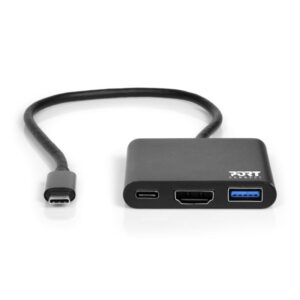 PORT CONNECT USB-C HUB, HDMI 1X 4K + USB-A + USB-C, black
