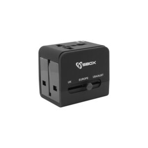 SBOX Universal Travel Adapter, juodos spalvos (TA-23)
