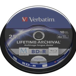 Blu-ray BD-R M-Disc Verbatim 25GB 4x Printable, 10-cake