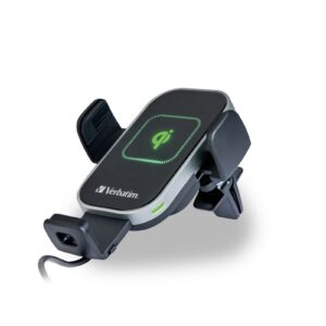 Verbatim FWC-03 Pro Qi Fast Wireless Car Charger, automatically Mount, Black