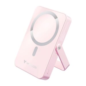 Verbatim Charge 'n' Go Magnetic Wireless Power Bank with Stand, 10000mAh, Pink