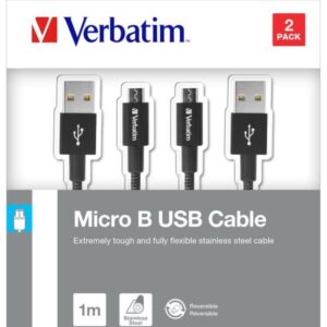 Verbatim Micro USB cable 100 + 100cm, SYNC + CHARGE black