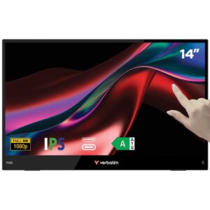 Verbatim PMT-14 Portable 14" Touch Monitor 14" Full HD 1080P, Black - Image 1