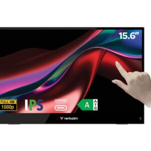 Verbatim PMT-15 Portable 15.6" Touch Monitor Full HD 1080P, Black