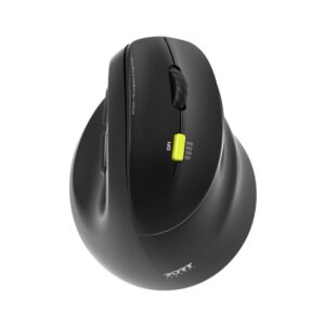 PORT CONNECT Ergo Shape, Wireless Rechargeable Mouse, USB-A/Bluetooth, 2.4GHz, Right-Handed, 2400DPI