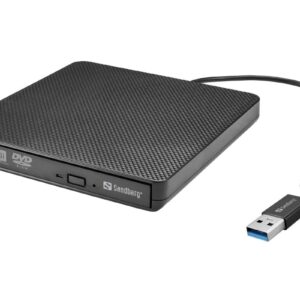 Sandberg USB-C/A DVD Drive, external drive, Black - Image 1