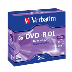 DVD+R Verbatim 8,5 GB (240min) DL 8x jewel box, 5pack