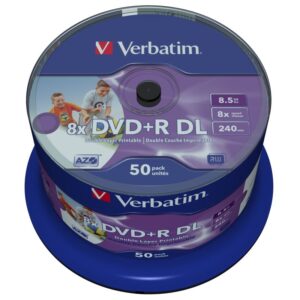 DVD+R Verbatim 8,5 GB (240min) DL 8x Printable 50-cake - Image 1