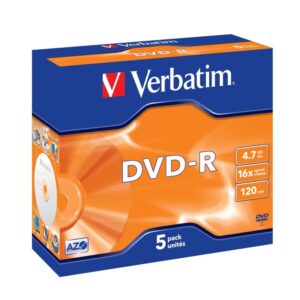 DVD-R Verbatim 4,7 GB (120min) 16x Silver jewel box, 5pack