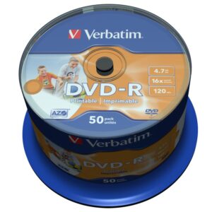 DVD-R Verbatim 4,7 GB (120min) 16x WIDE Printable 50-cake NON-ID
