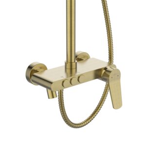 Dušo komplektas su maišytuvu Invena Nestos, aukso - Image 3