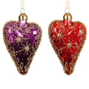 Eglutės žaisliukas Heart, 10 cm, stiklas