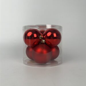 Eglutės žaisliukai Christmas Touch, D8 cm, stiklas, 6 vnt.