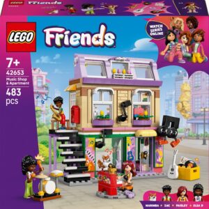 LEGO® Friends Muzikos prekių parduotuvė ir butas, 483 vnt.