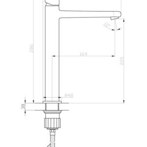 Praustuvo maišytuvas Invena Glamour, juodas - Image 2