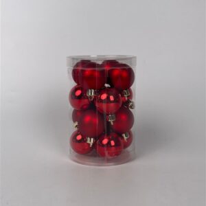Eglutės žaisliukai Christmas Touch, D4 cm, plastik., 16 vnt.
