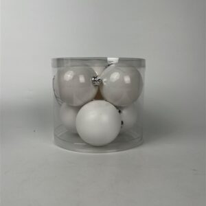 Eglutės žaisliukai Christmas Touch, D8 cm, stiklas, 6 vnt.