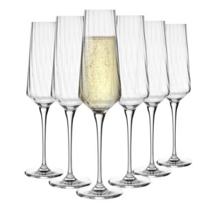 Šampano taurių komplektas Krosno AGLUMI stiklas, 0.2l, 6vnt - Image 2