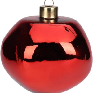 Eglutės žaisliukas, raudonas, 10 cm, stiklas