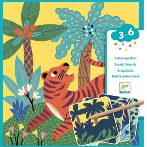 Raižymo rinkinys, gyvūnai Djeco, įvairių spalvų