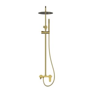 Dušo komplektas su maišytuvu Invena Nestos, aukso - Image 2