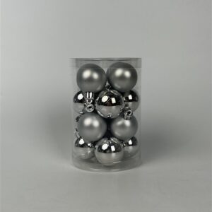 Eglutės žaisliukai Christmas Touch, D4 cm, stiklas, 16 vnt.